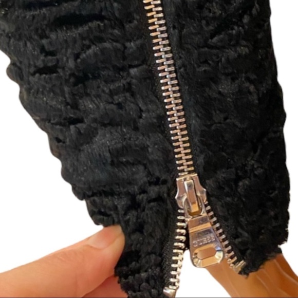 GUESS MELTON WOOL BLEND ASYMMETRICAL ZIP PEACOAT - Picture 7 of 9